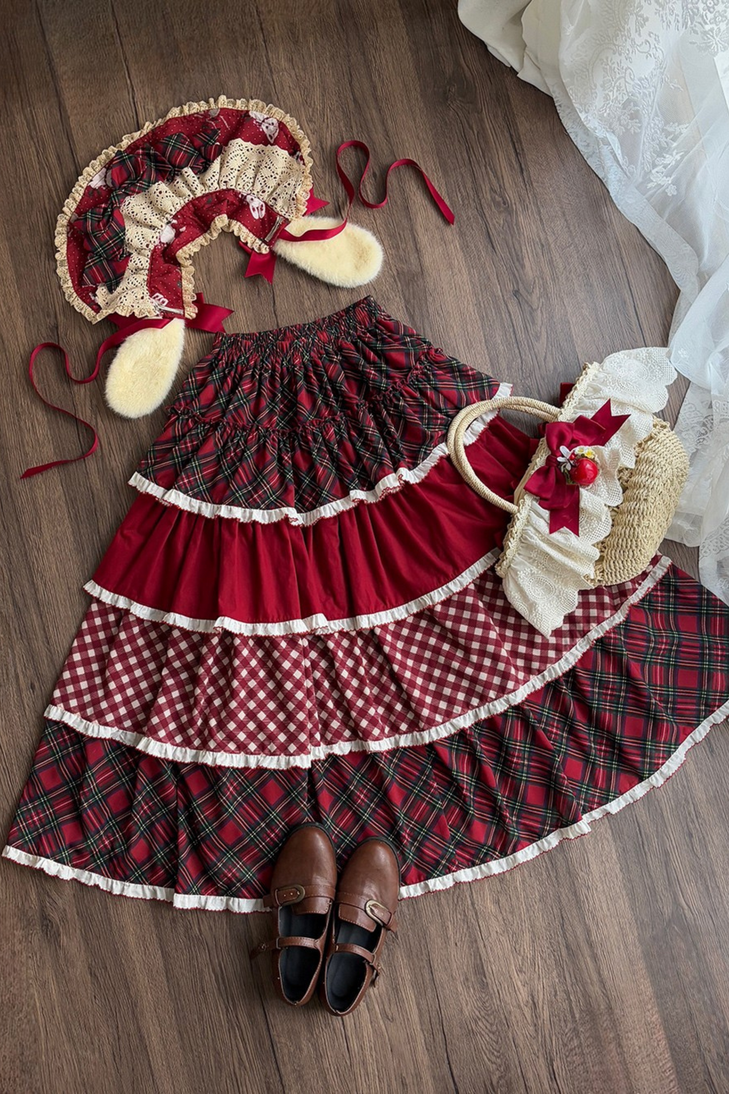 [Pre-order Deadline: January 31] Forest Berry Rabbit Multi-layer Tiered Skirt