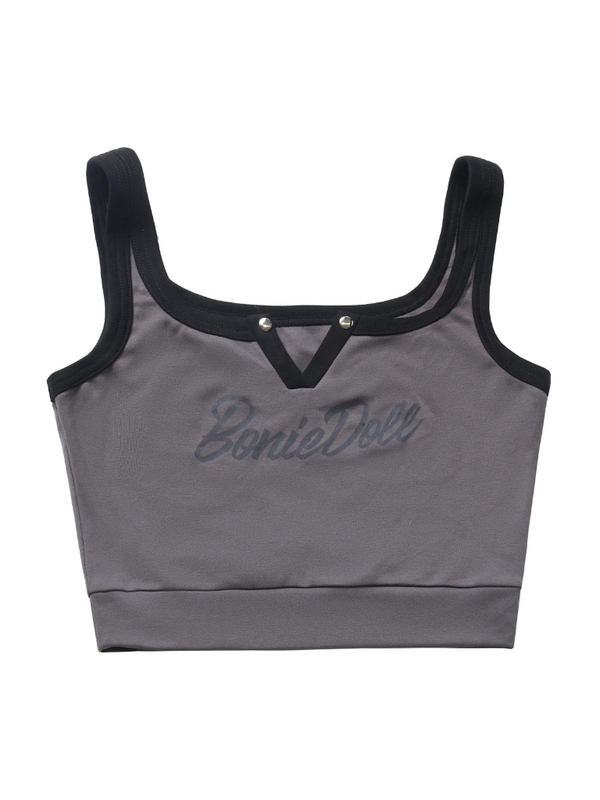 スリーカラーアメリカンガールキーネックキャミソール + カーゴスカート