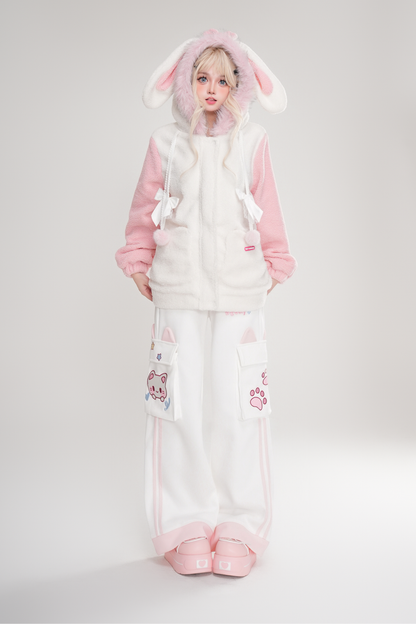 プラッシュバニーイヤーフーデッドコート