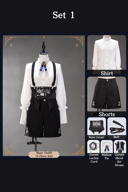 [Pre-order Deadline: December 7] Dark Blue & Black Royal Prince-Inspired Military Lolita Coordinated Outfit 1/2 + Complete Set in Ouji Style