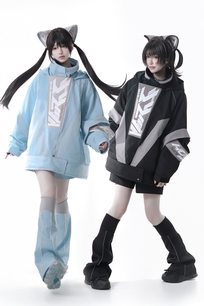 Cyber Loose Jacket + Pants + Leg Warmers + Cat Ear Headband