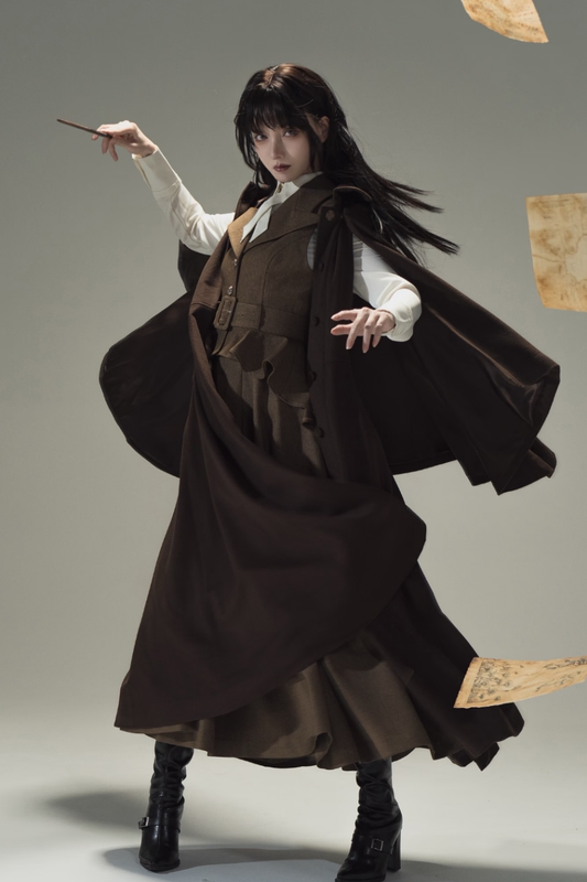 Umbrella Vintage Style Trailing Vest + Long Skirt + Short Skirt