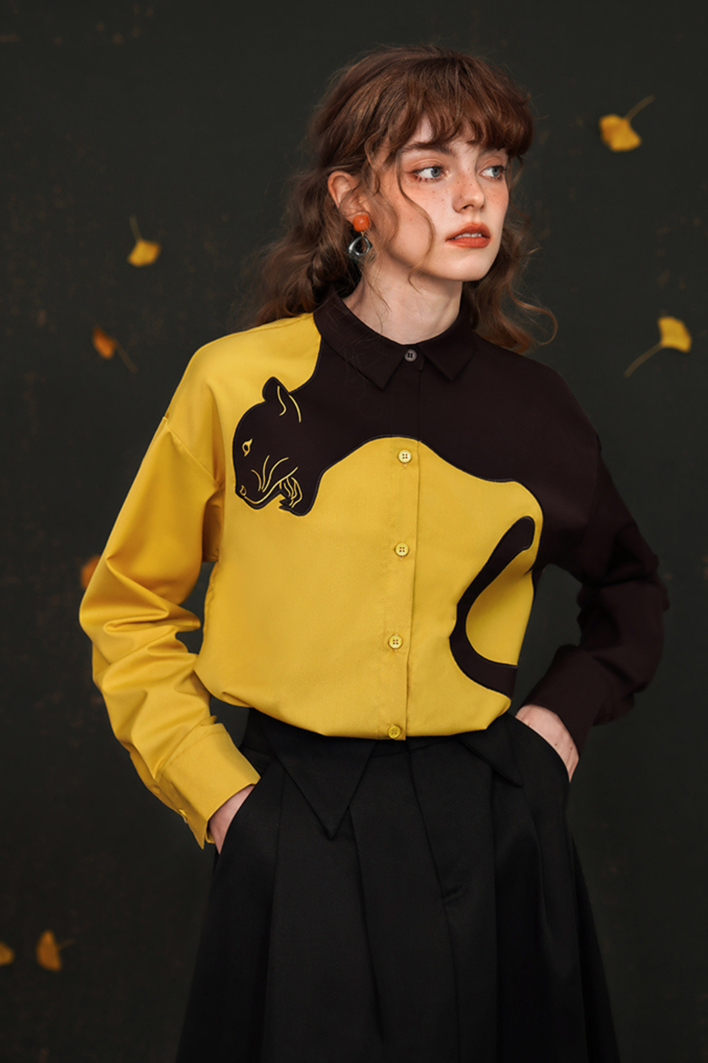 コントラストタイガーシャツ