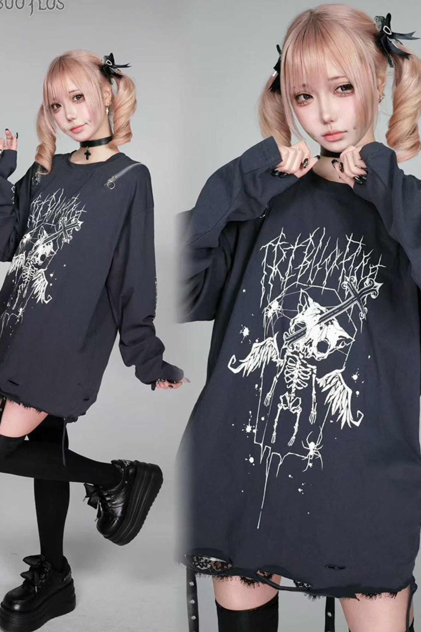 ピュアダークディストレストトップス