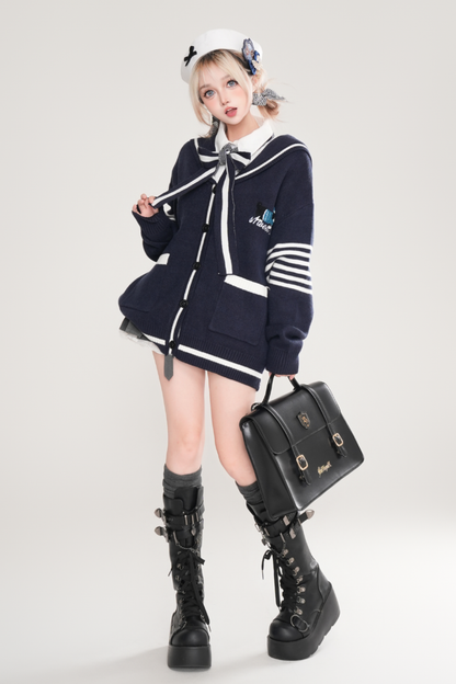 カレッジセーラーニットカーディガン