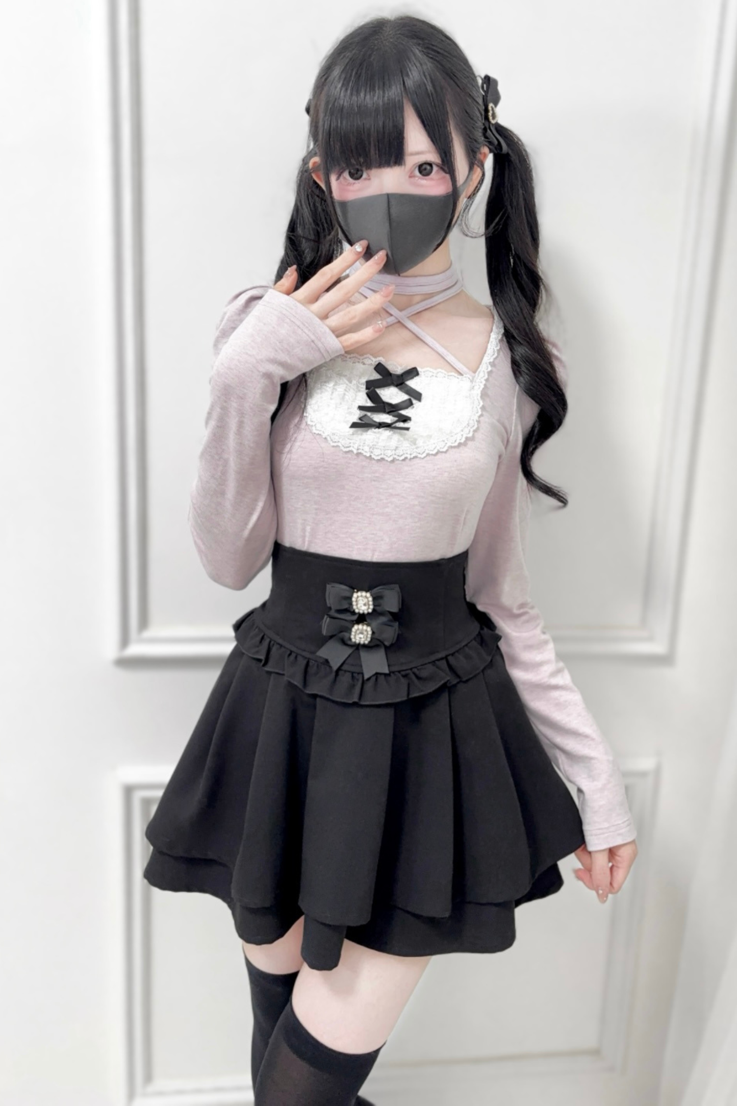 Ribbon Strap Knit Top