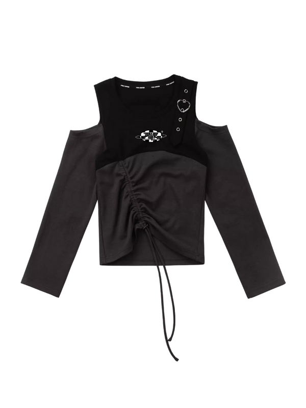 Black Gray Checkerboard Short Sweatshirt & Pantsuit