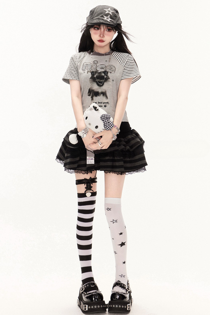 Y2K Spice Girls Border Crop Top