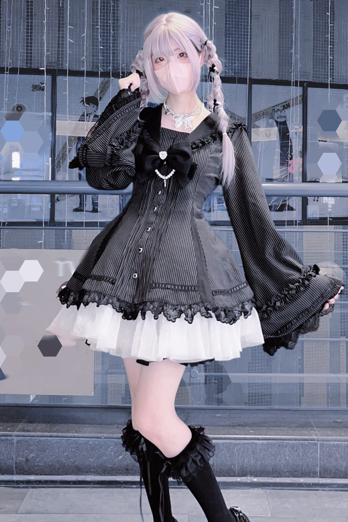 レース地雷トップス+パンツ