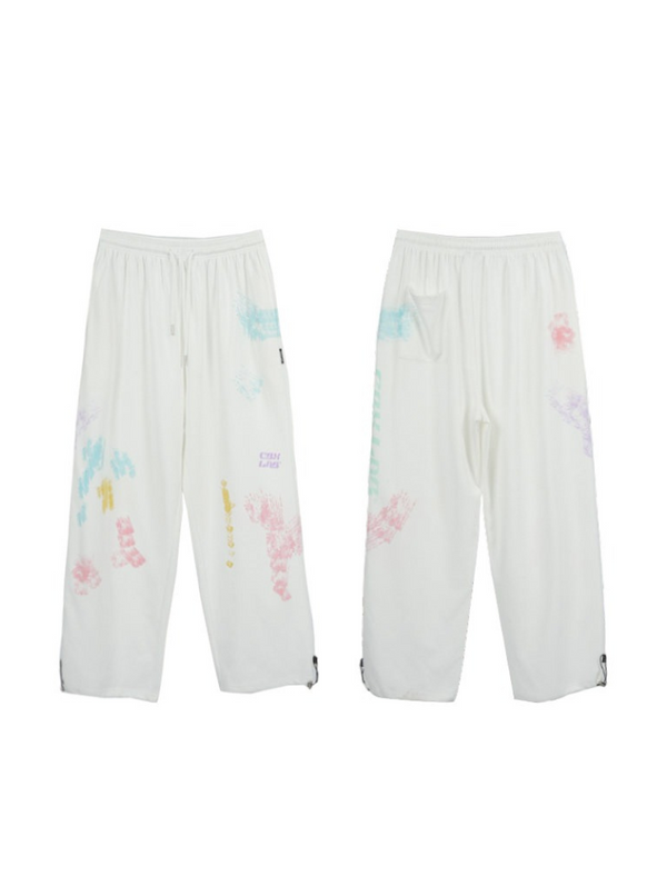 Sweatpants with hip-hop art design