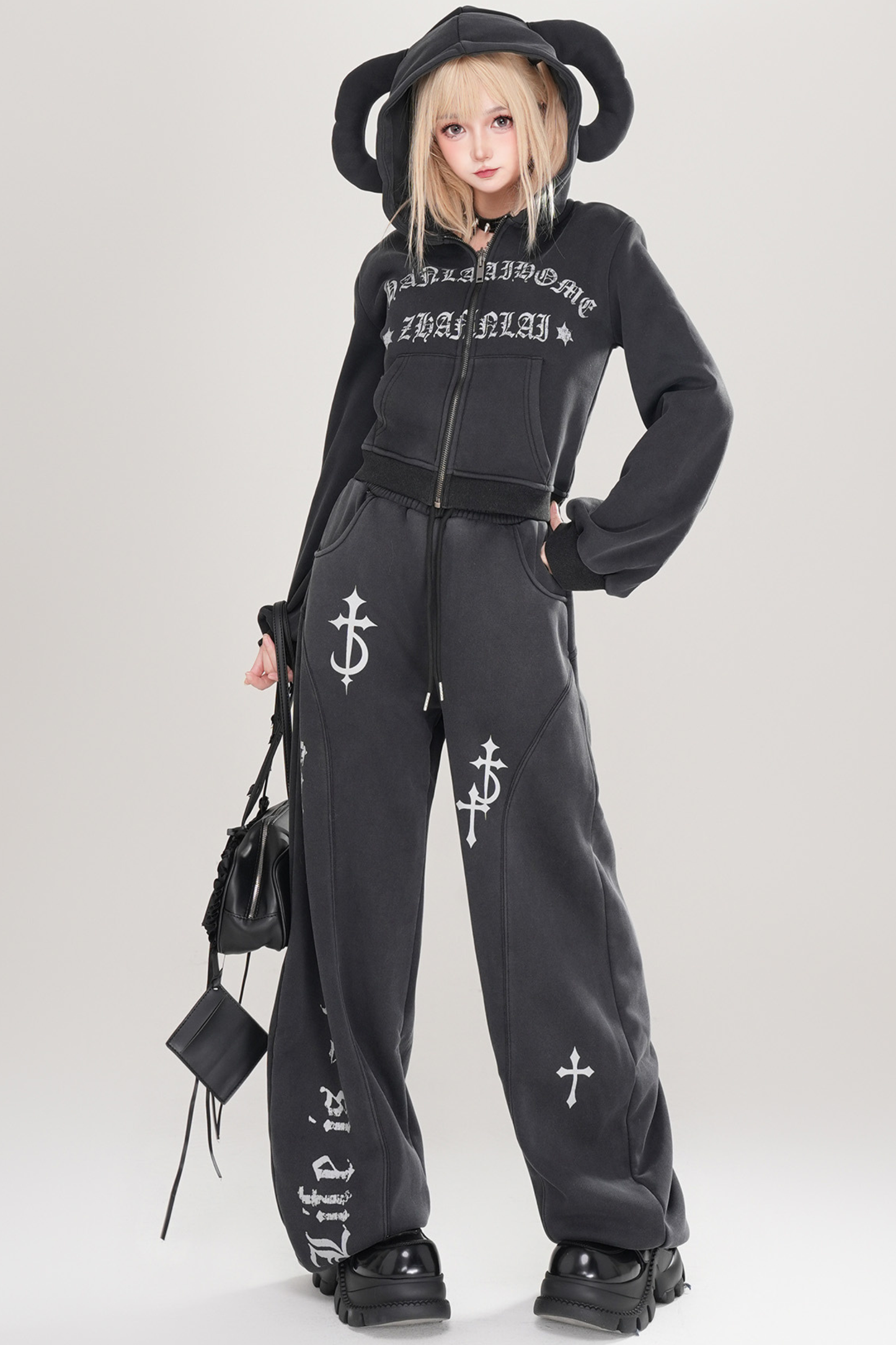 クロスルーズカジュアルスウェットパンツ