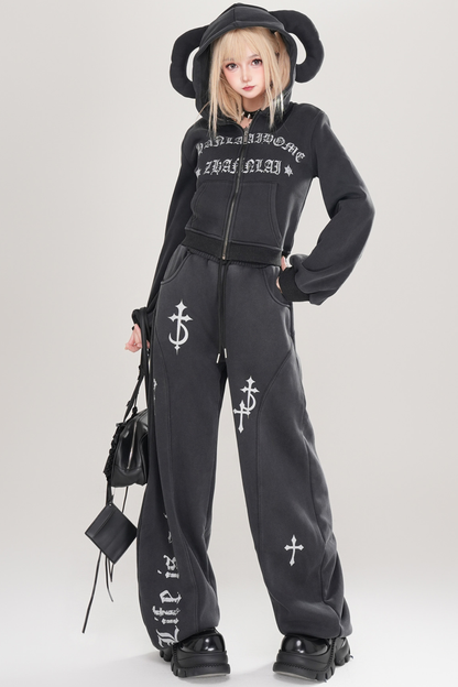 クロスルーズカジュアルスウェットパンツ