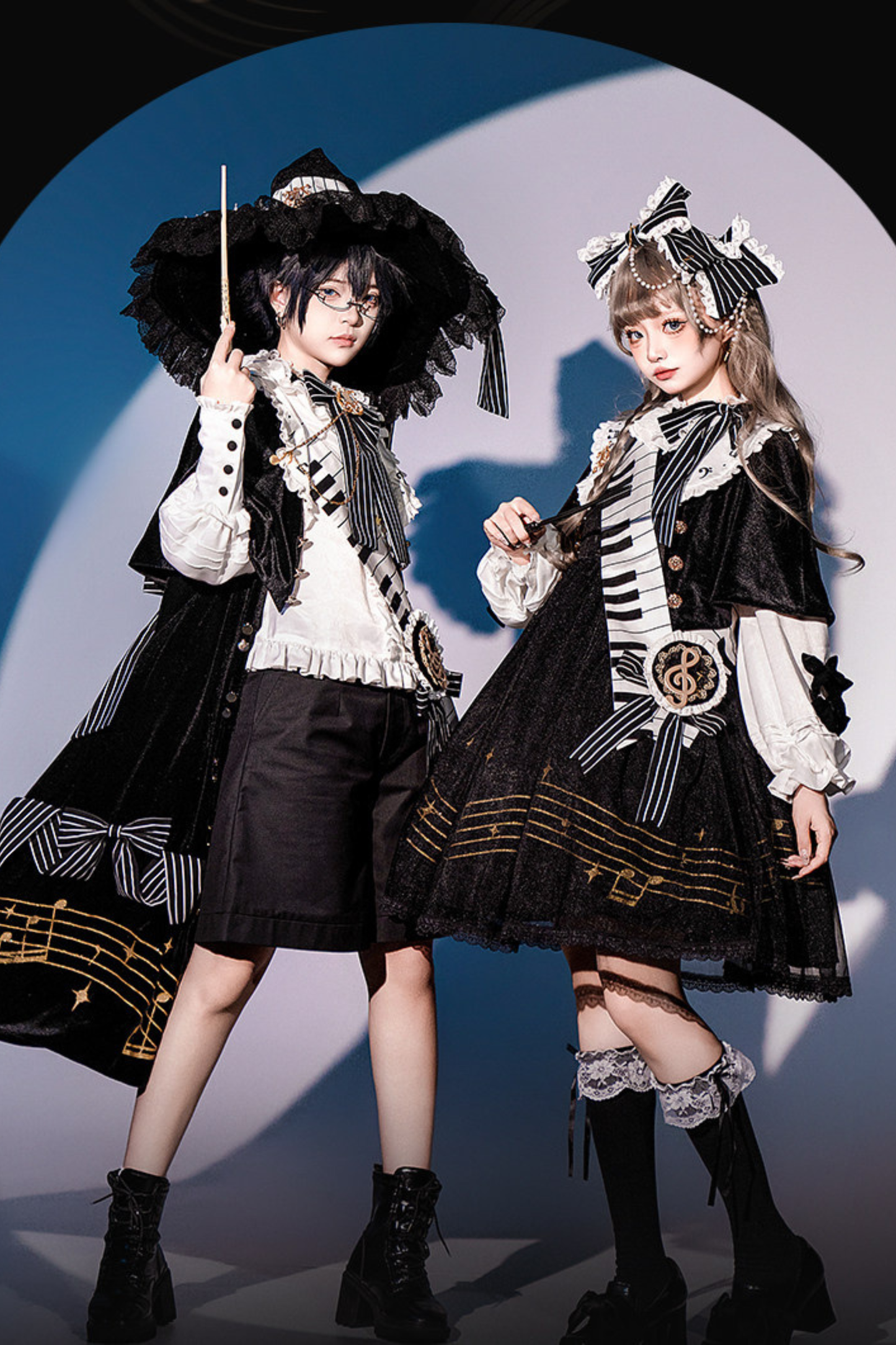 Night Music Lolita Dress + Princess Set + Magic Hat + Headband