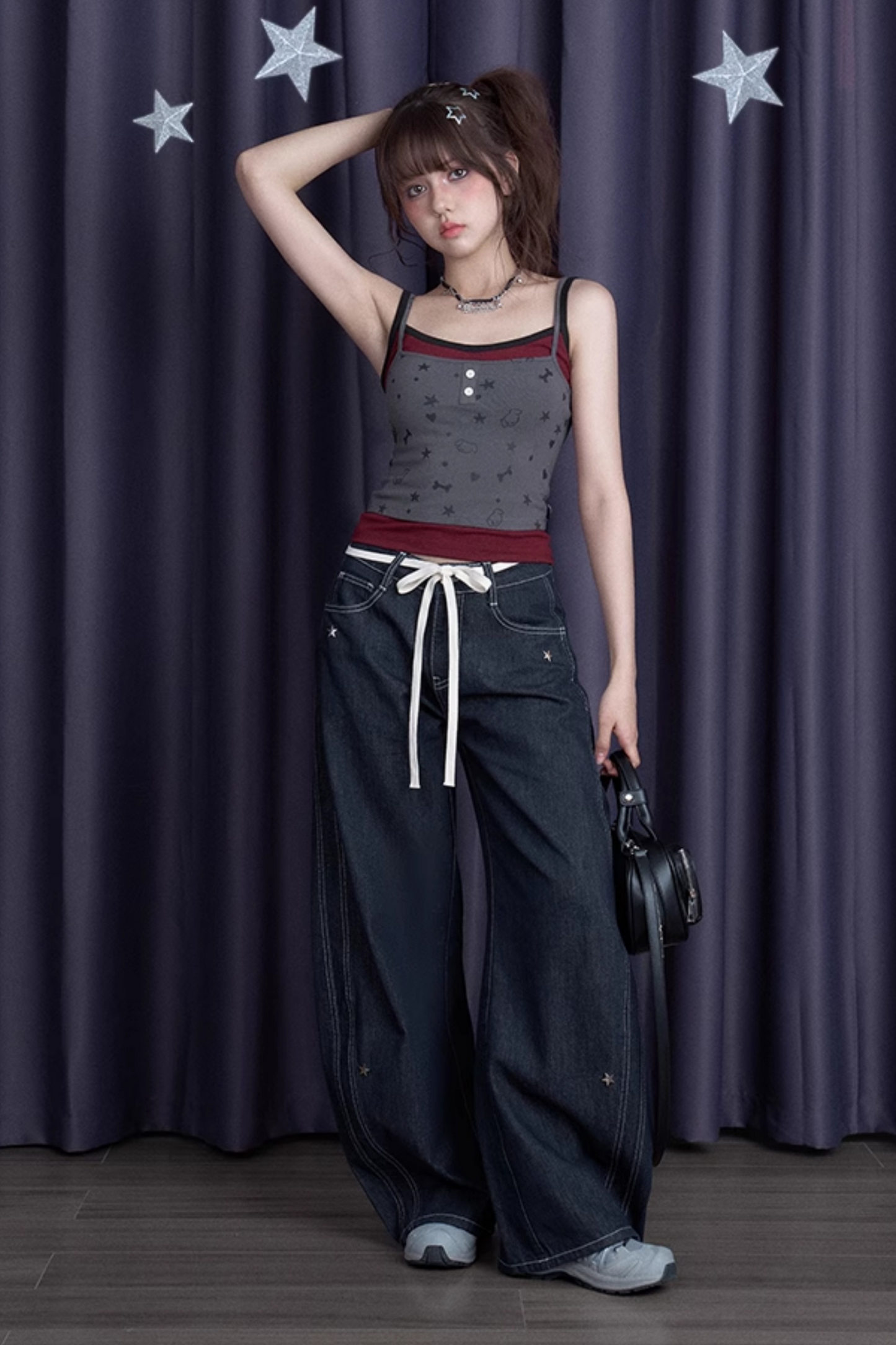 ツートンカラースプライスタンクトップス