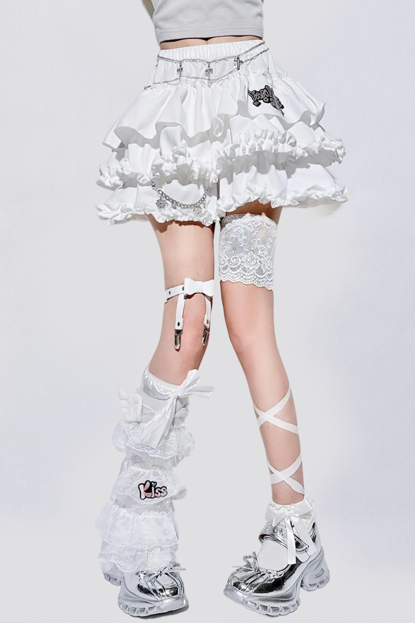 フリルケーキスカート+ウエストチェーン+ソックスカバー