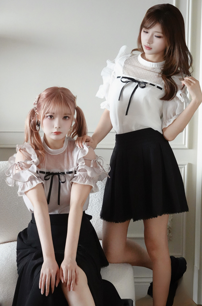 Ruffled Top and Bias-Cut Long Skirt Set-Up