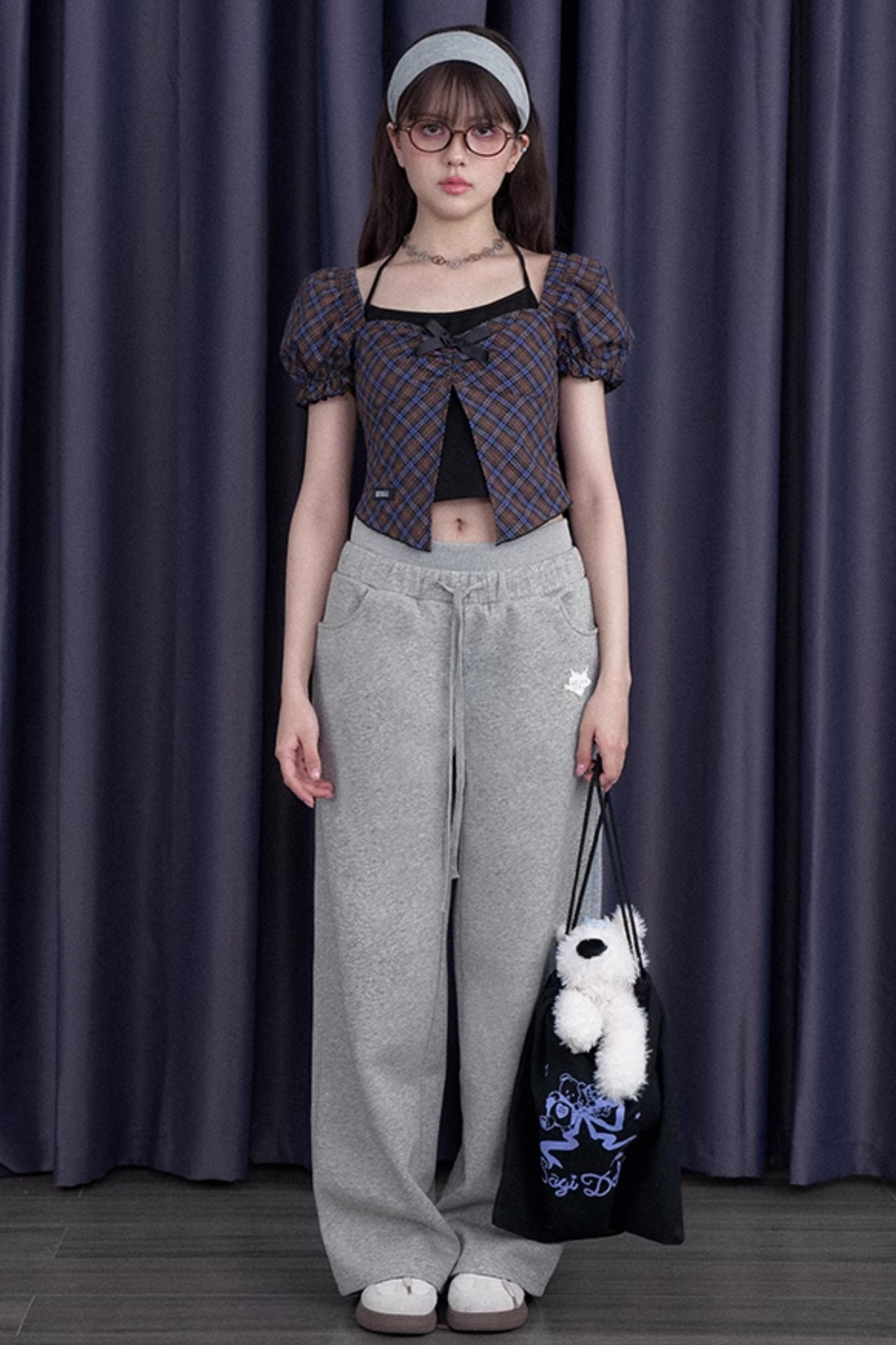 バッグリボンスウェットルーズパンツ