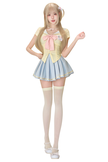 アカデミーリボントップス+プリーツスカート