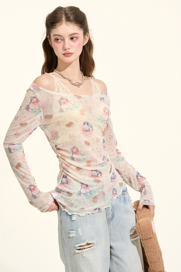 Milk Miao Party Mesh Tops