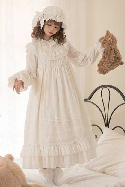 クラシカルピュアホワイトドールドレス+ベビーハット