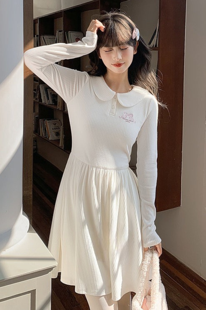 ミルクドールカラーフレンチニットドレス