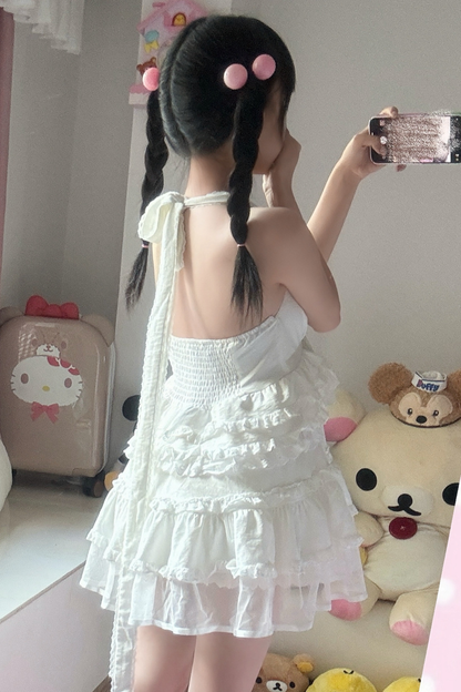 ティアードリボンノースリーブドレス