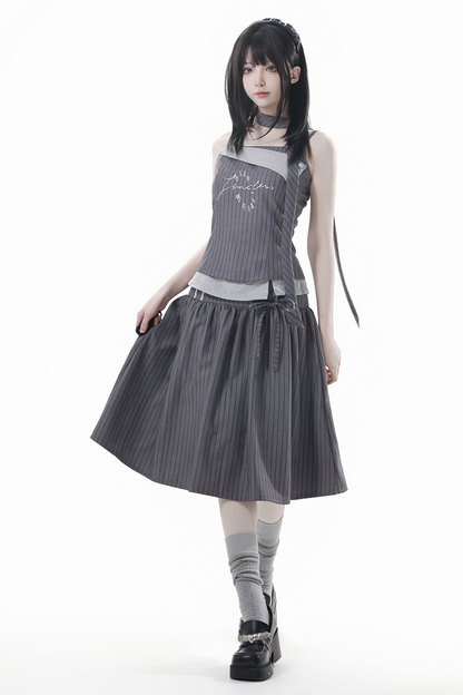 モードアカデミージャケット+アシメトップス+キャミソール+スカート+スカーフ