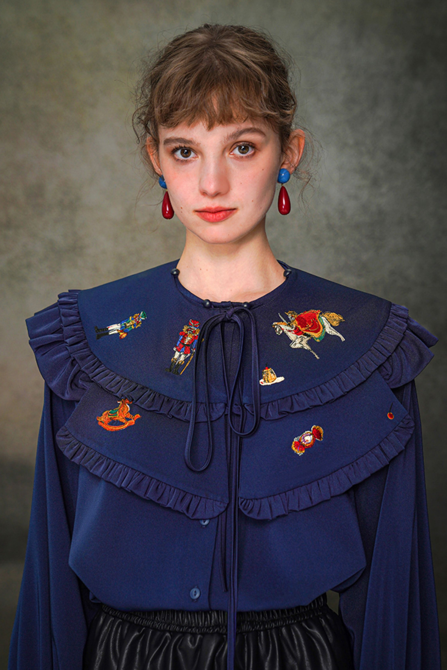 フレンチレトロショールデザインブラウス