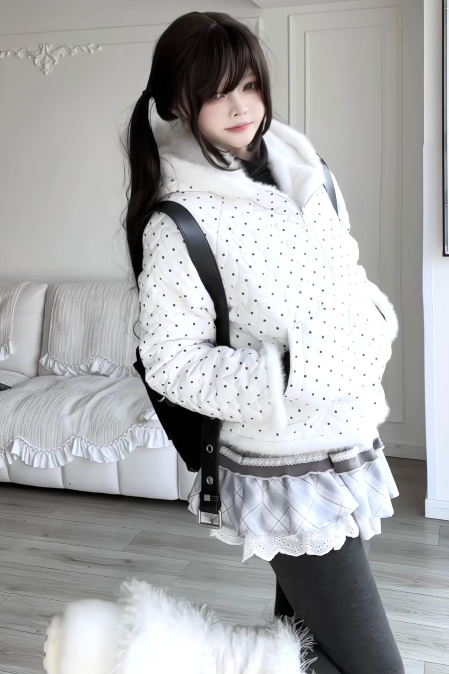 ファーベアフードリバーシブルジャケット