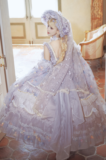ライラックゴージャスプリンセスミディアムロリータドレス