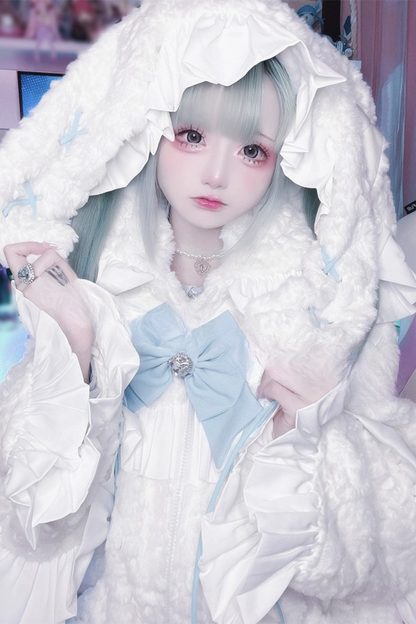 Bunny Hooded Boa Coat