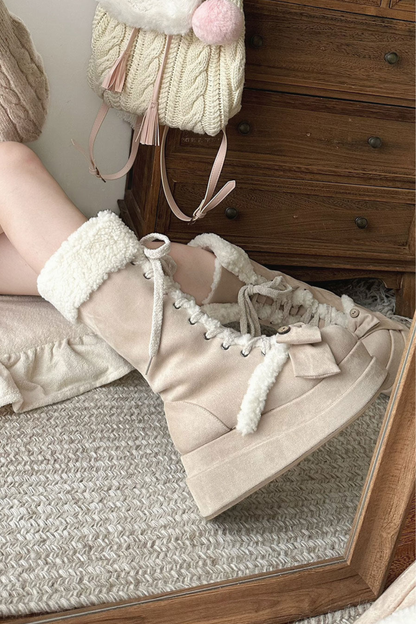 リボンロリータスノーブーツ