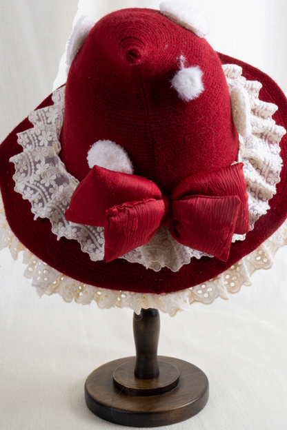 ダークレッドロリータハット