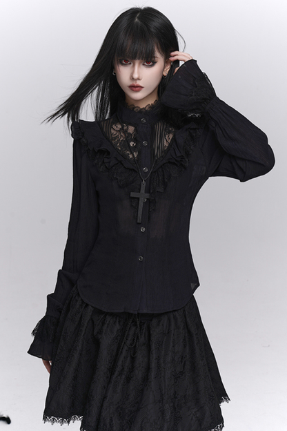 Mode Dark Ghost Girl Blouse