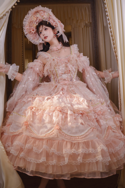 スイートフラワーゴージャスティーパーティーミディアムロリータドレス