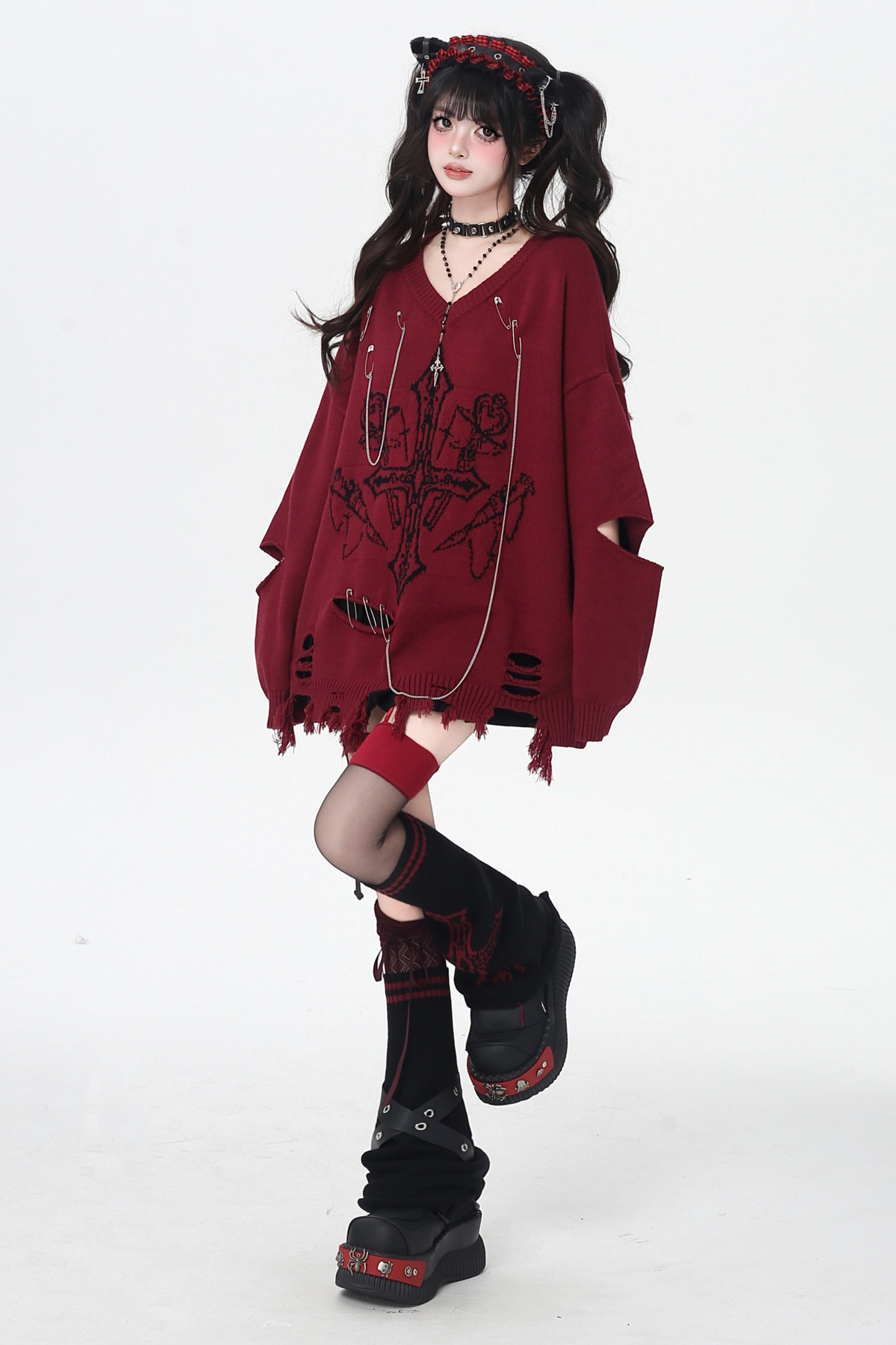 クロスサブカルチャーニットレッグウォーマー