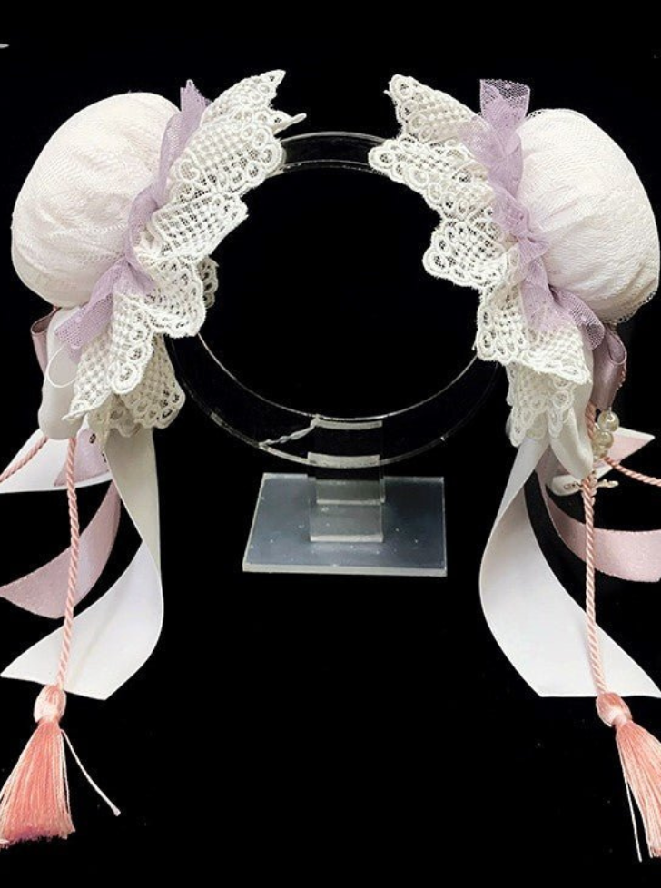 China Test Pearl Ribbon Dumpling Hair Accessories