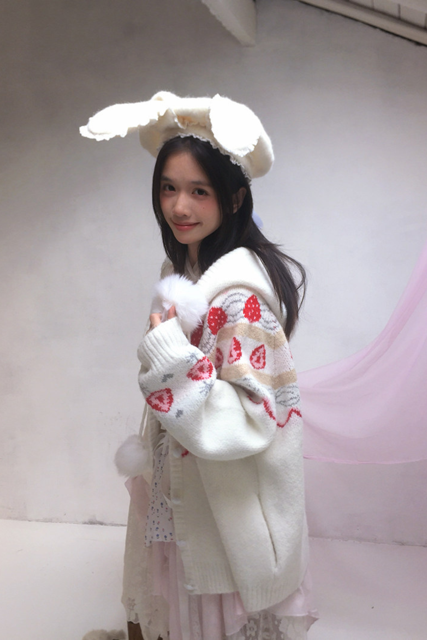 Strawberry Cake Mohair Cardigan