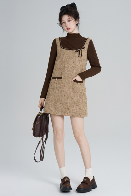 コーヒーカラードプレッピードレス