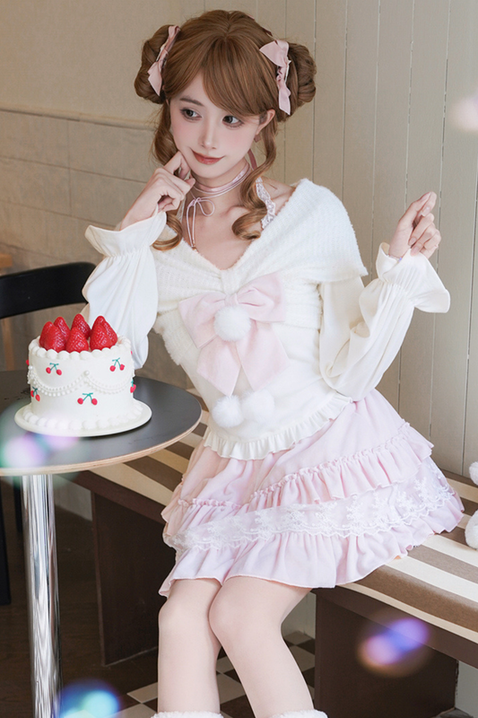 スイートリボントップス+スカート