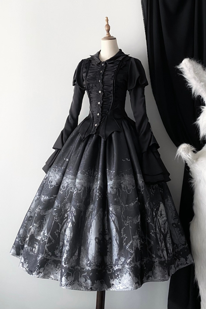 [Vorbestellung bis 29. März] Gothic-Puppen-Trägerrock + ausgestellter Rock