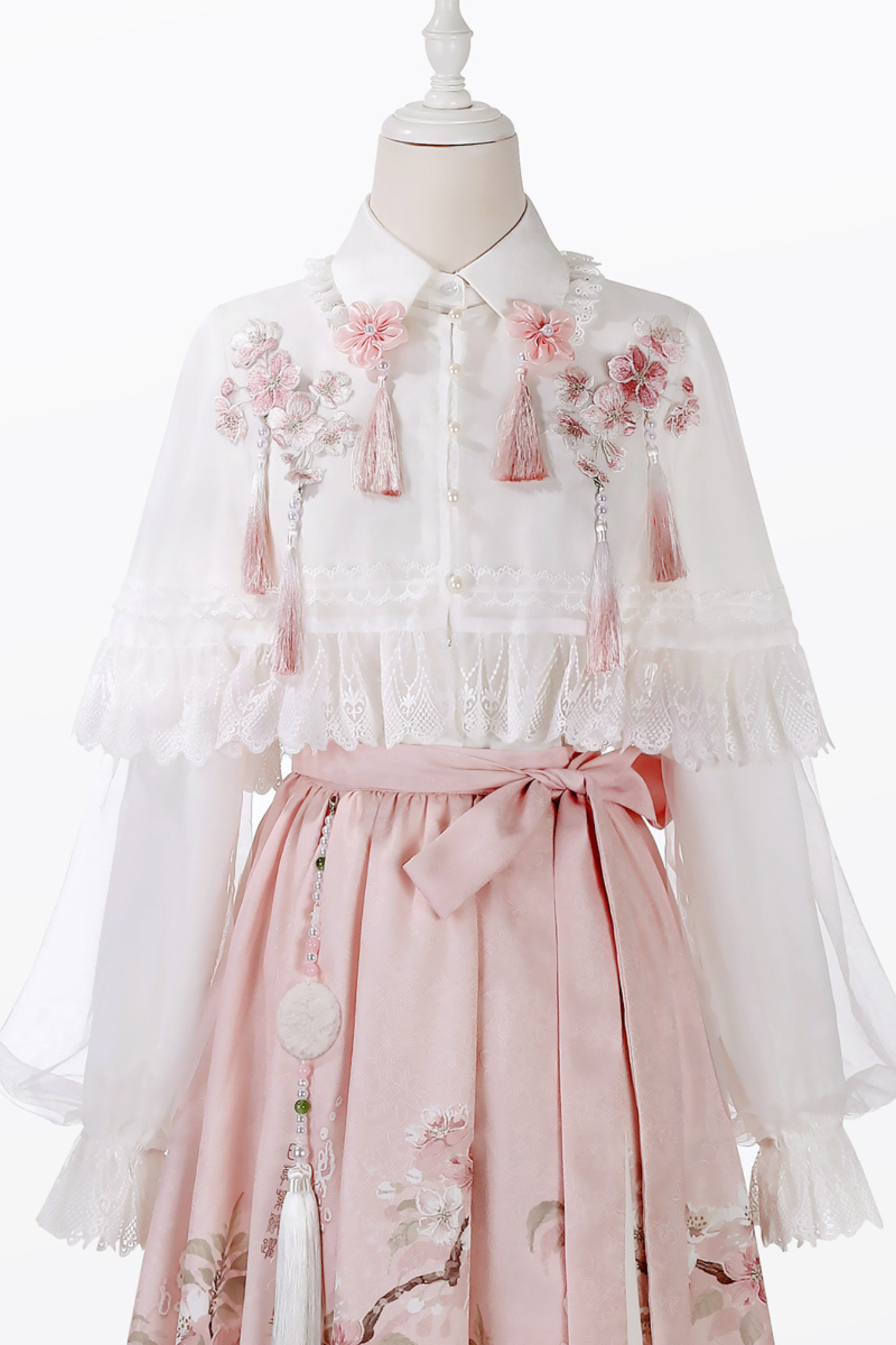 スイートフラワーショール+ブラウス+スカート