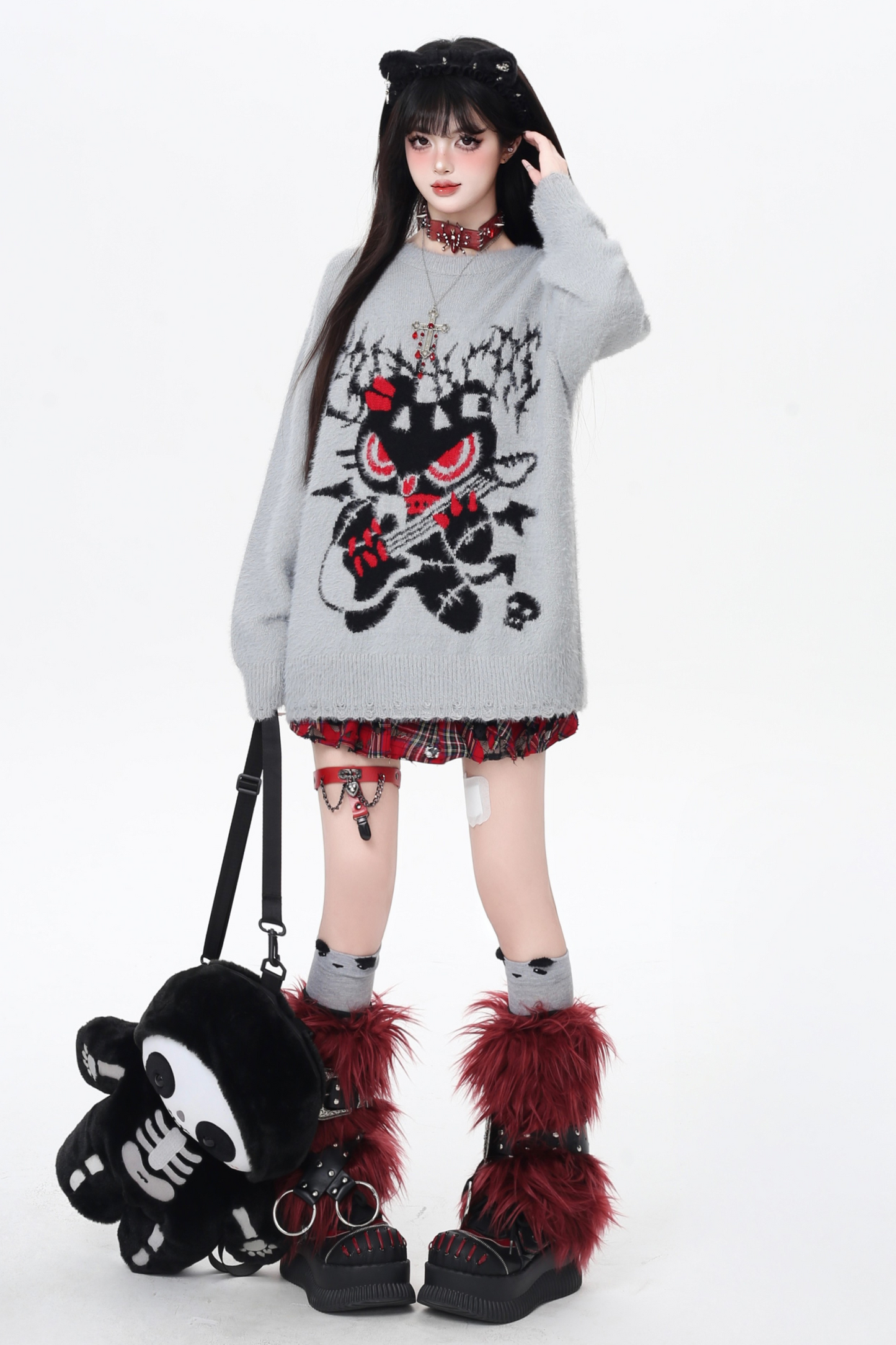 ロックベアルーズクルーネックトップス