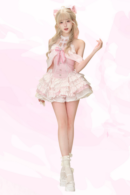 Mary Sweetheart Jacquard Dress + Ribbon + Skirt