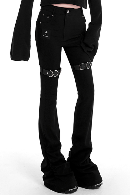 スカルスタッドスタックドパンツ