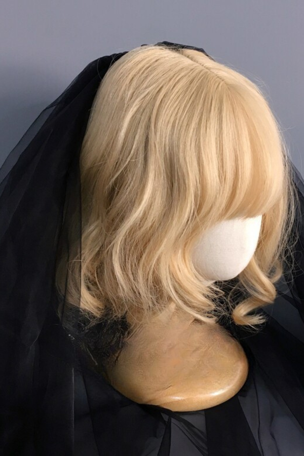 ゴシックスカルヘアクリップ+ベール+ヘアバンド+ヘアピン