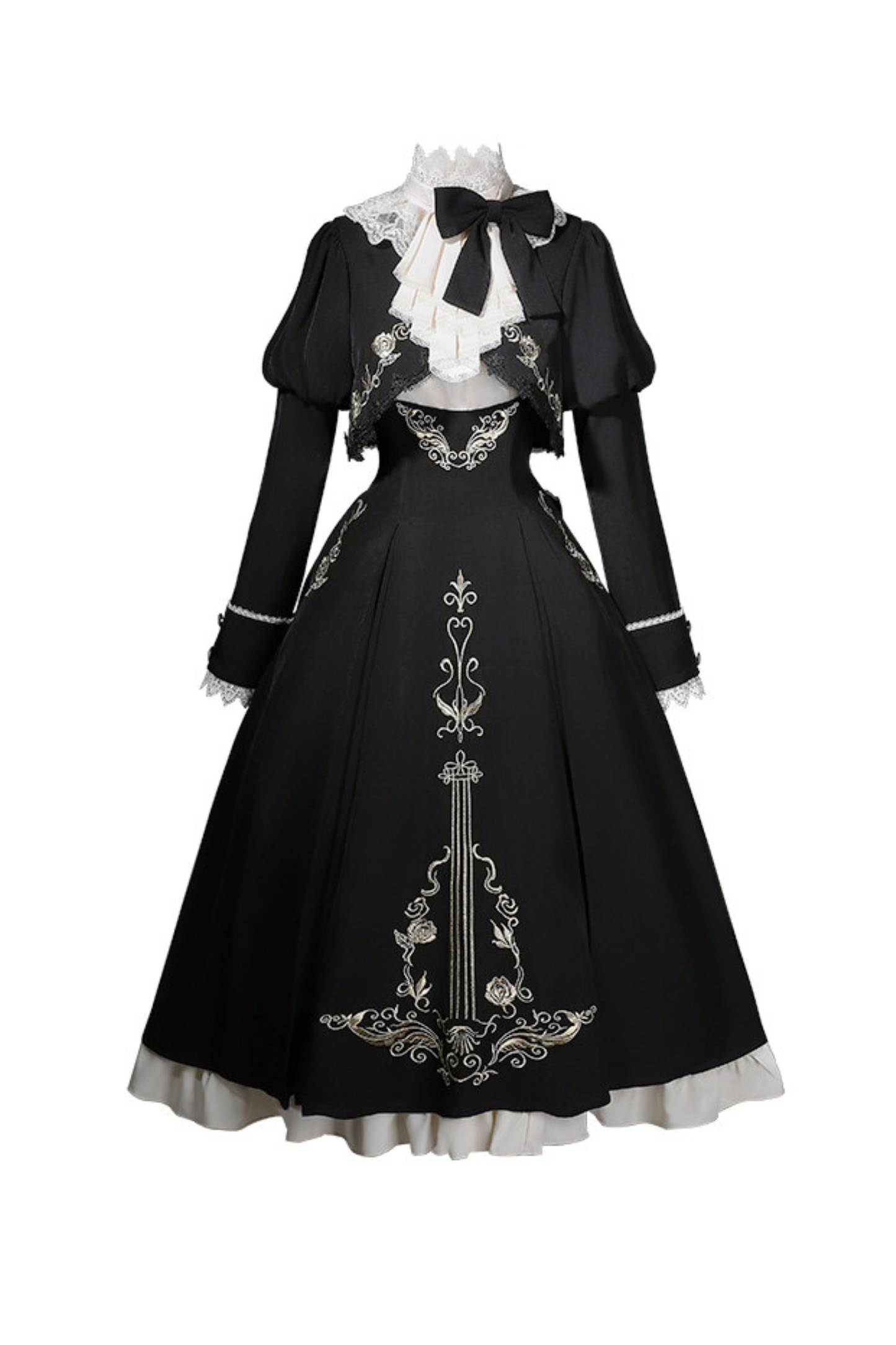 【予約商品】ゴシックダークサスペンダーロングドレス+シャツ+ジャケット