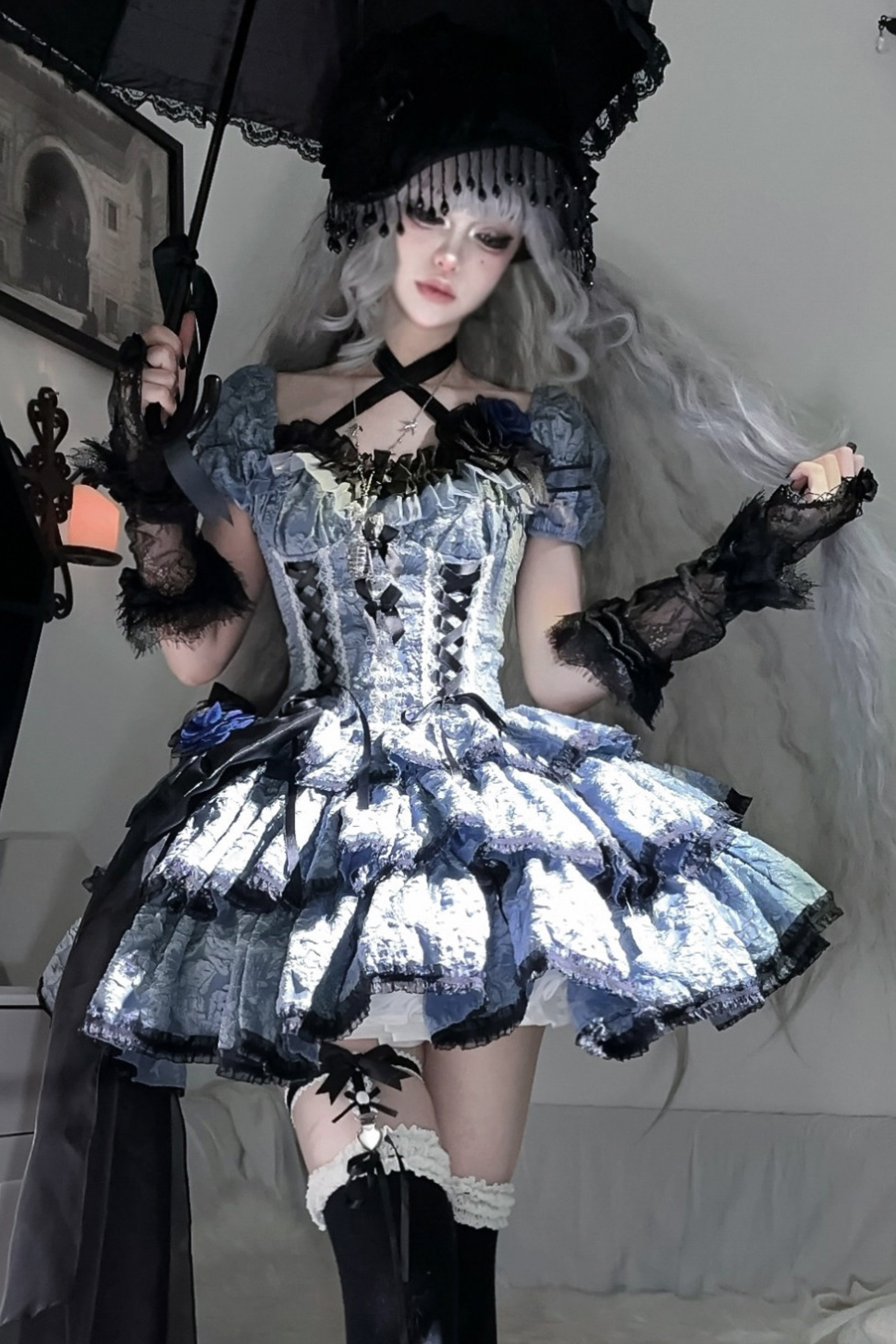 Dark Blue Gothic Lolita Dress