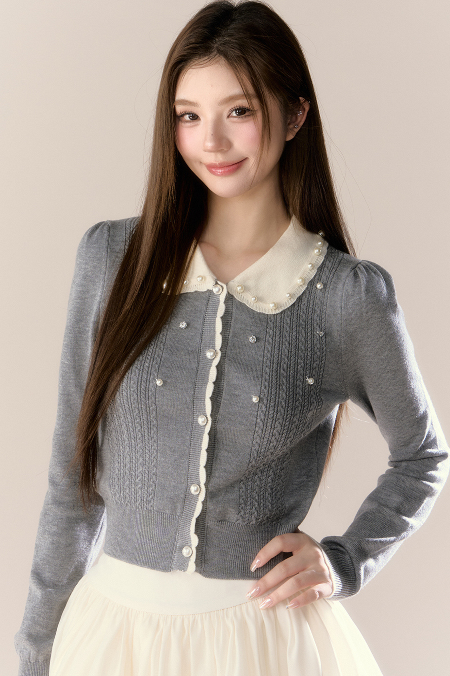 スイートアイランドドールカーディガン+タイトスカート