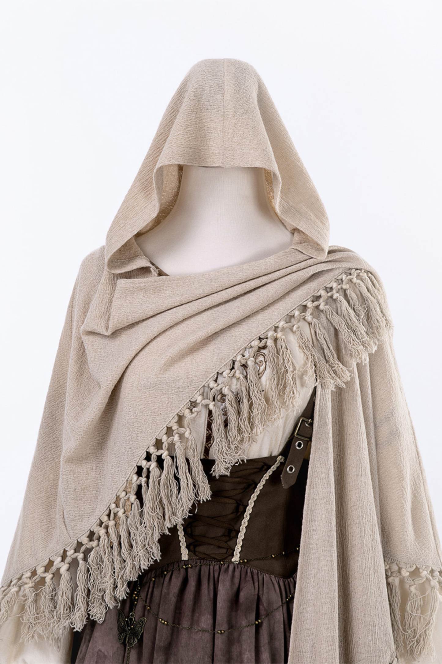 サンセット民族フードケープ+サスペンダースカート+トップス